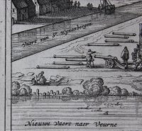 Panoramic Map of Dunkirk, Flanders/France, Blau & Sanderus, 1652.