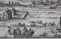 Panoramic Map of Dunkirk, Flanders/France, Blau & Sanderus, 1652.