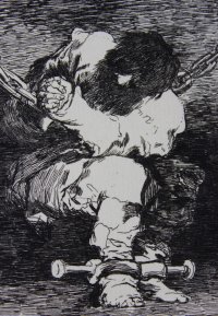 Goya etching from The Disasters of War. "The Little Prisoner", 1867.