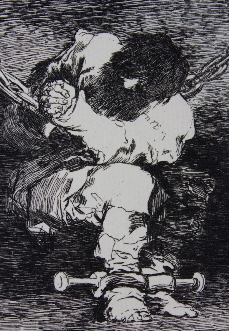 Goya etching from The Disasters of War. "The Little Prisoner", 1867. - Click Image to Close