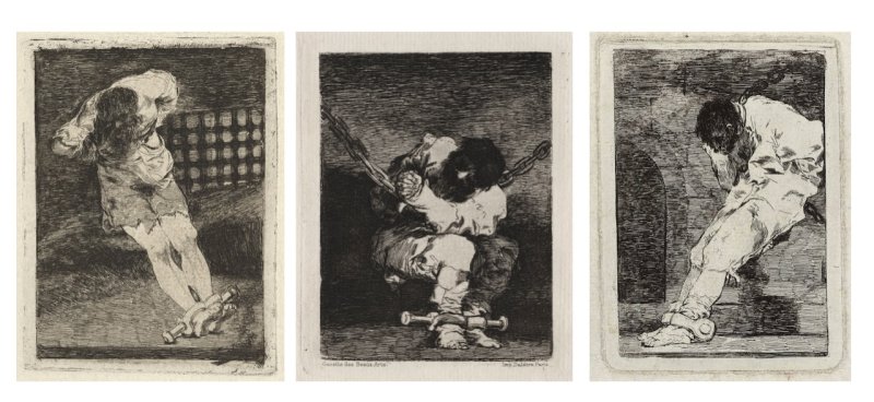 Goya etching from The Disasters of War. "The Little Prisoner", 1867. - Click Image to Close