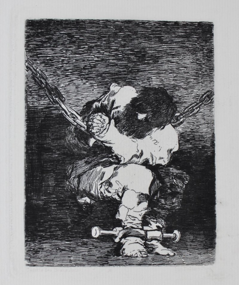 Goya etching from The Disasters of War. "The Little Prisoner", 1867. - Click Image to Close