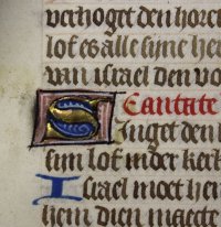 Dutch language Hours illuminated manuscript leaf