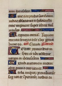 Hours leaf, c. 1475. Quality calligraphy, illuminations & vellum