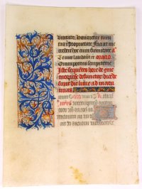 Charming "hybrid" in a M/s Book of Hours leaf, c. 1465