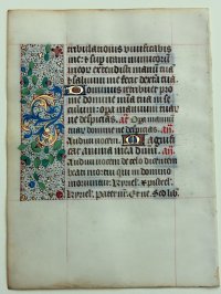 Parisian Book of Hours illuminated leaf c.1465