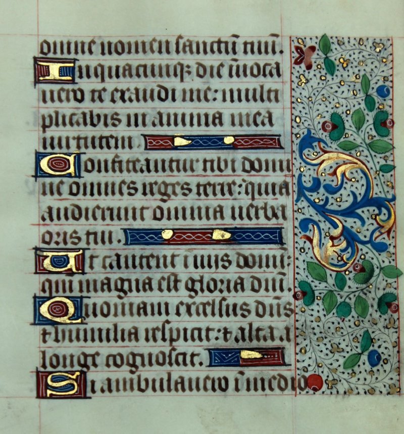 Parisian Book of Hours illuminated leaf c.1465 - Click Image to Close