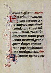 Delightful, assured penwork. Book of Hours leaf, c.1460.