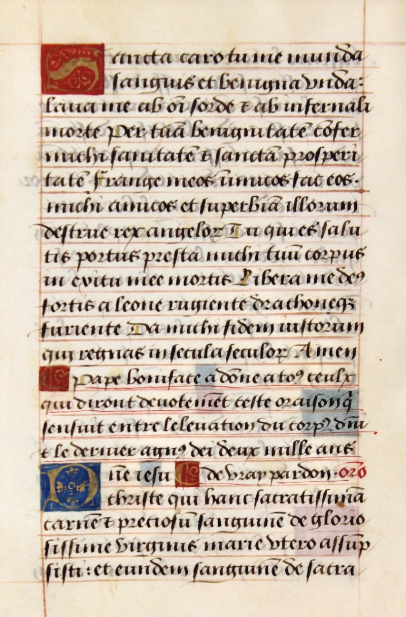 Rare Book of Hours manuscript leaf, c.1500, France. - Click Image to Close