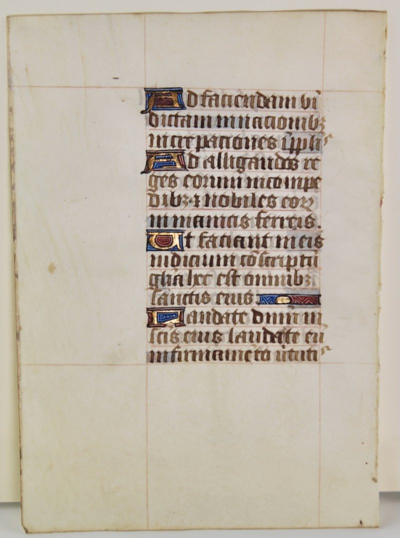 Illuminated leaf from a medieval Book of Hours. Northern France, c.1480. - Click Image to Close
