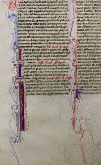 Friar's decorative Bible leaf, c. 1240, Bologna