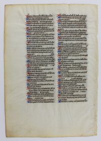 Interpretation of Hebrew Names, Parisian Bible leaf, c 1250.