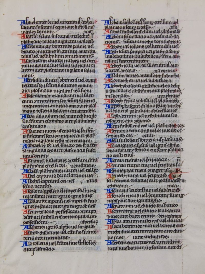 Interpretation of Hebrew Names, Parisian Bible leaf, c 1250. - Click Image to Close
