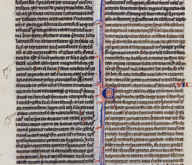 Parisian ”Pocket Bible” manuscript leaf, c.1250. - Click Image to Close