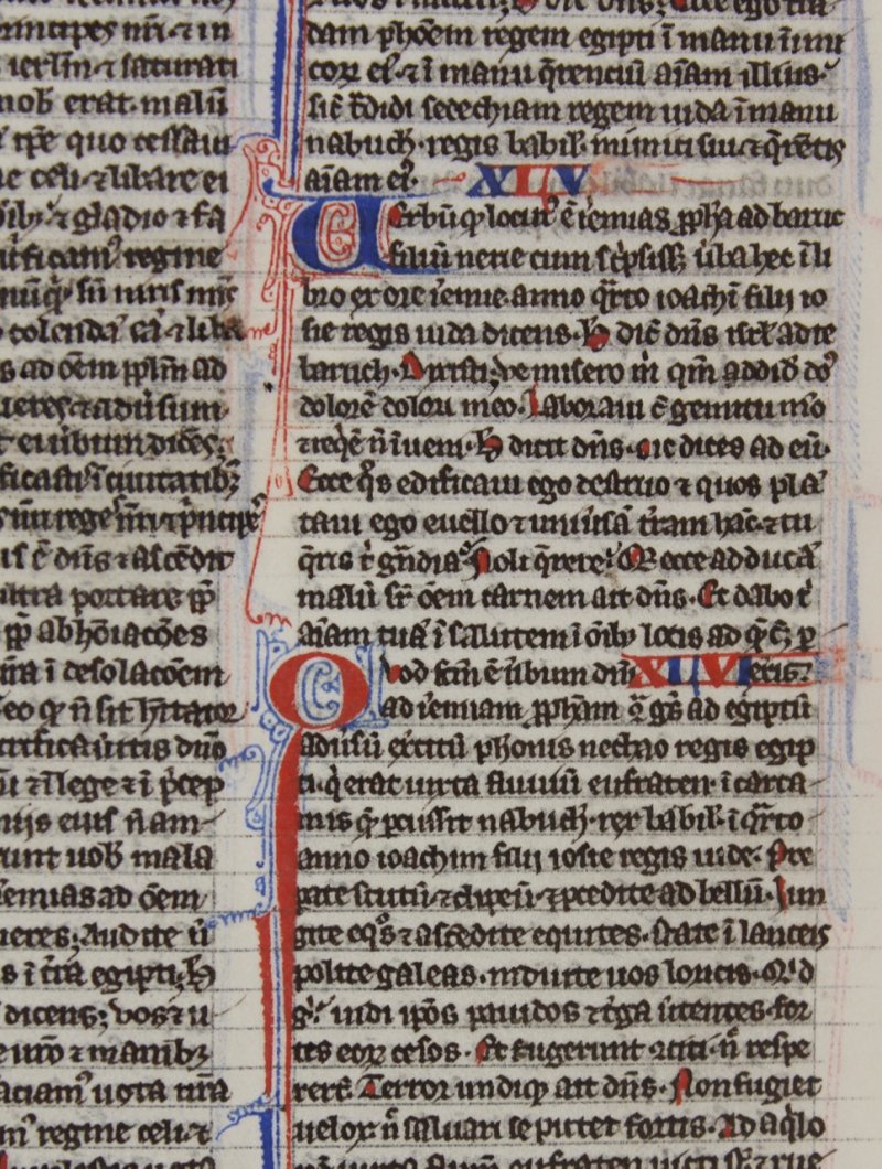 "Pocket Bible" manuscript leaf. c.1250, Paris. Book of Jeremiah. - Click Image to Close