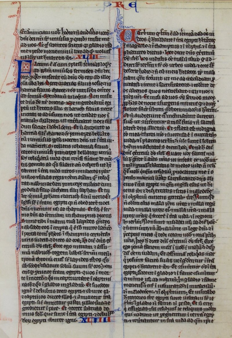 "Pocket Bible" manuscript leaf. c.1250, Paris. Book of Jeremiah. - Click Image to Close