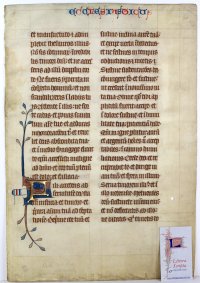 Original leaf from the famous Bohun Bible. England, East Anglia, circa 1350.