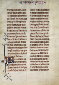 Original leaf from the famous Bohun Bible. England, East Anglia, circa 1350.