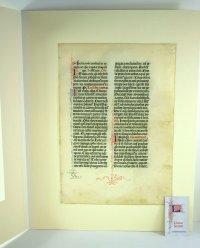 Manuscript vellum Missal leaf, c.1475. Comic marginalia.