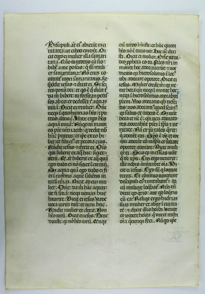 Manuscript vellum Missal leaf, c.1475. Comic marginalia. - Click Image to Close
