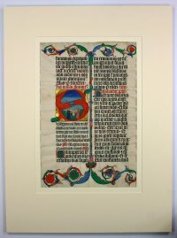 Superb illuminations. Italian Lectern Missal leaf, c. 1480