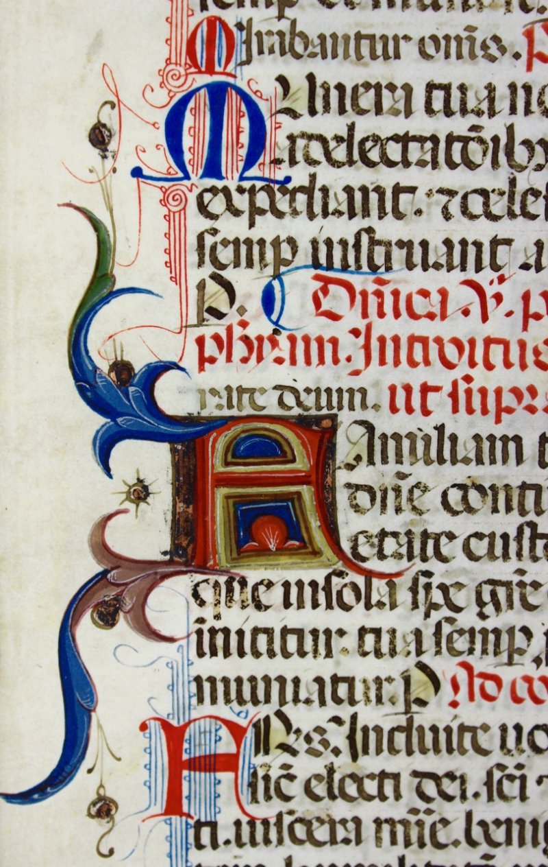 Decorated initials by a known illuminator, Sano di Pietro. - Click Image to Close