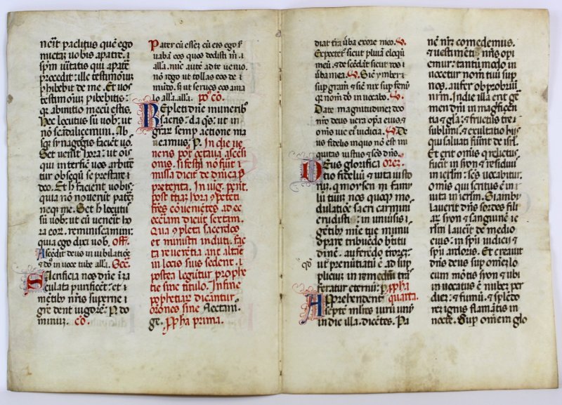 Bifolium Missal leaf, c.1420, Italy. - Click Image to Close