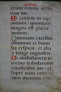 Illuminated liturgical chant leaf c. 1550