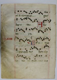 Large Spanish Gregorian chant leaf, c. 1525