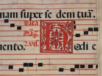 Antiphon for Christmas Day. Gregorian Chant leaf, c.1600, Spain.
