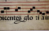 Antiphon for Christmas Day. Gregorian Chant leaf, c.1600, Spain.