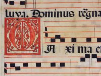 Antiphons for St. Catherine of Siena. Gregorian Chant leaf, c.1600, Spain.