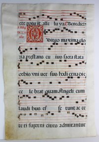 Antiphons for St. Catherine of Siena. Gregorian Chant leaf, c.1600, Spain.