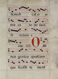 Gradual manuscript leaf, c.1600, Spain or Portugal. Feast of the Holy Name of Jesus
