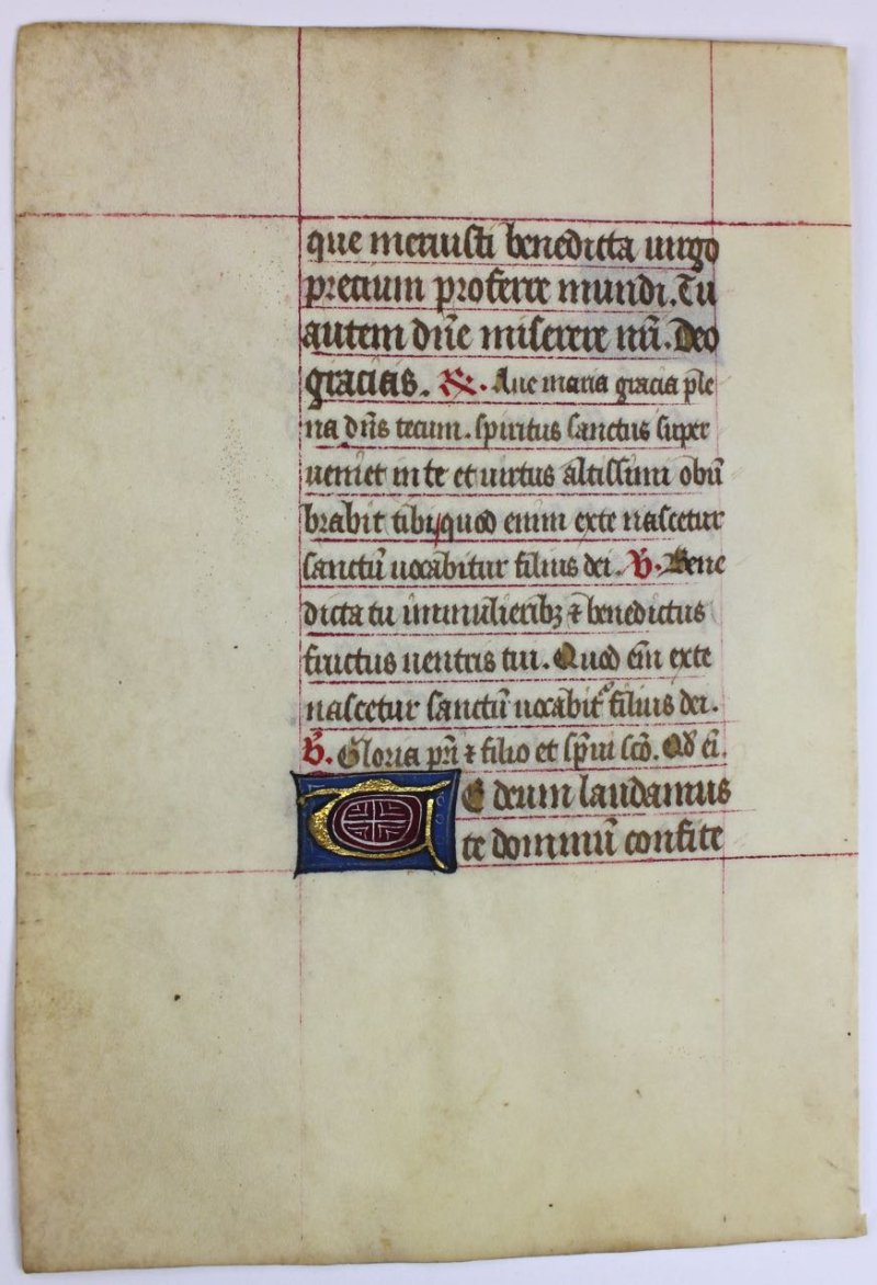 Illuminated Manuscript Breviary leaf, c.1460, France - Click Image to Close