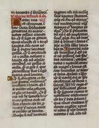 Early illuminated Breviary leaf with moving content. c.1375
