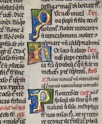 Illuminated Breviary leaf, Italy, c. 1475. Noteworthy initials.