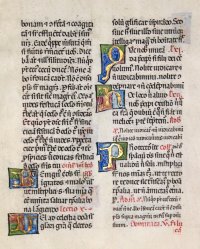 Illuminated Breviary leaf, Italy, c. 1475. Noteworthy initials.