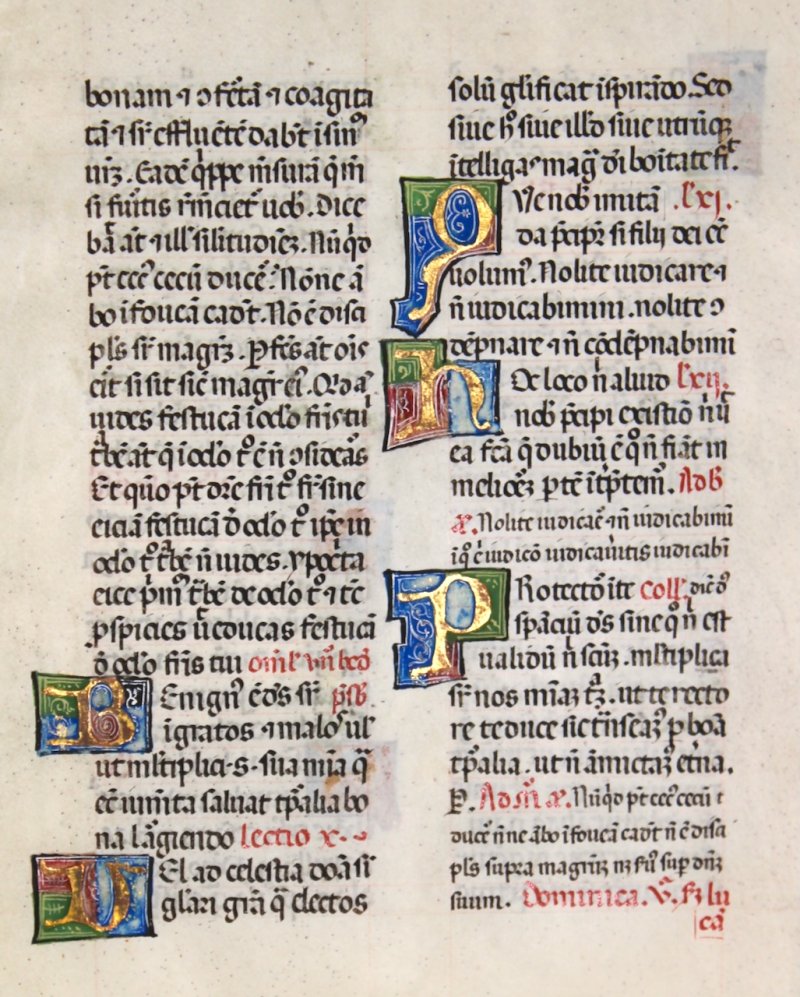 Illuminated Breviary leaf, Italy, c. 1475. Noteworthy initials. - Click Image to Close