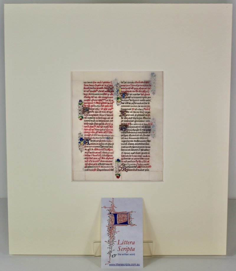 Pristine condition. Manuscript Breviary leaf, c. 1475 with jewel-like illuminated initials. - Click Image to Close