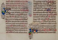 The First Sunday of Lent. Manuscript Breviary leaf, c. 1475 with jewel-like illuminated initials.
