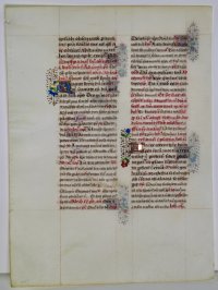 The First Sunday of Lent. Manuscript Breviary leaf, c. 1475 with jewel-like illuminated initials.