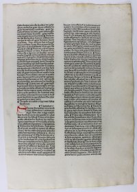 Very Early incunable leaf, 1474. Rainerius of Pisa.