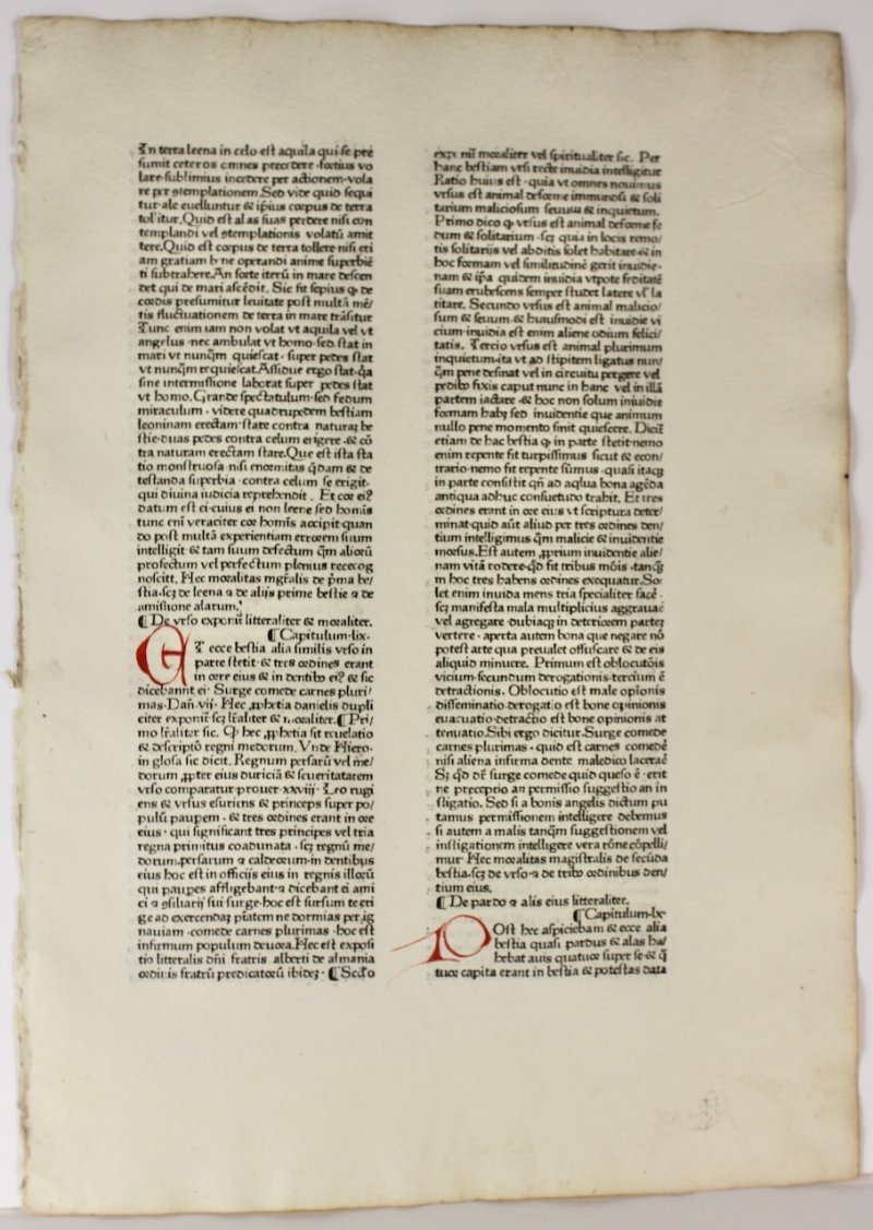 Fine, very early incunable leaf, 1474. Quality rag paper with a distinctive watermark. - Click Image to Close