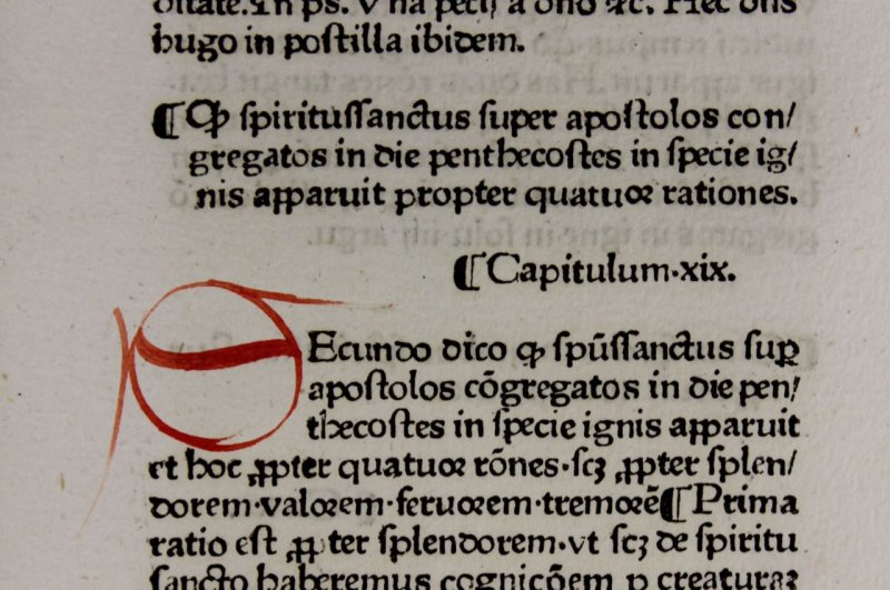 1474 Incunable leaf, "Pantheologia" by Rainerius. Hand initials - Click Image to Close
