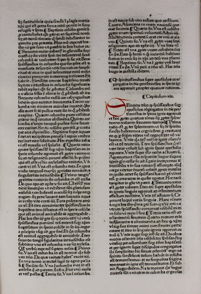 1474 Incunable leaf, "Pantheologia" by Rainerius. Hand initials - Click Image to Close