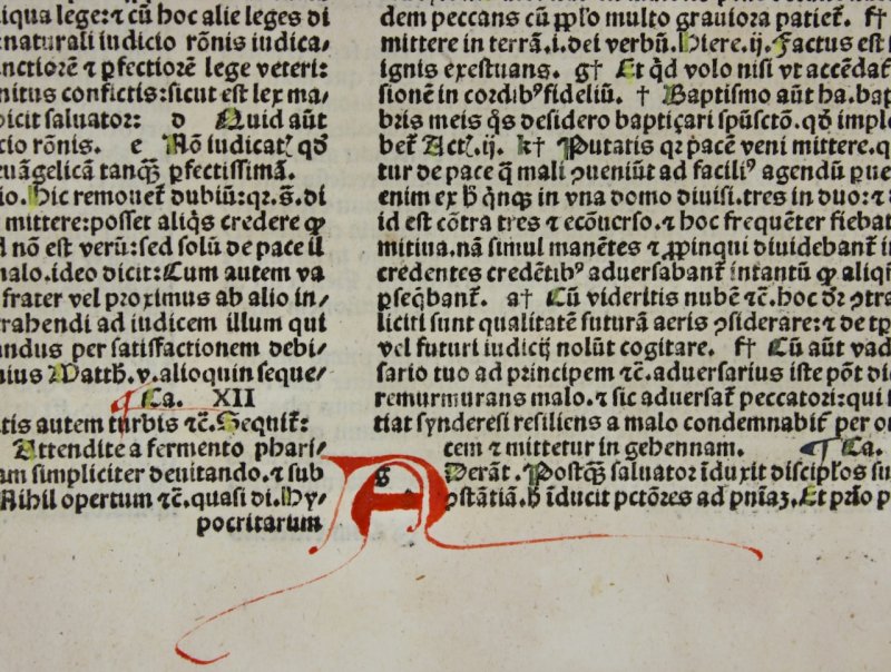The Gospel according to St. Luke Glossed incunable leaf, 1498. - Click Image to Close