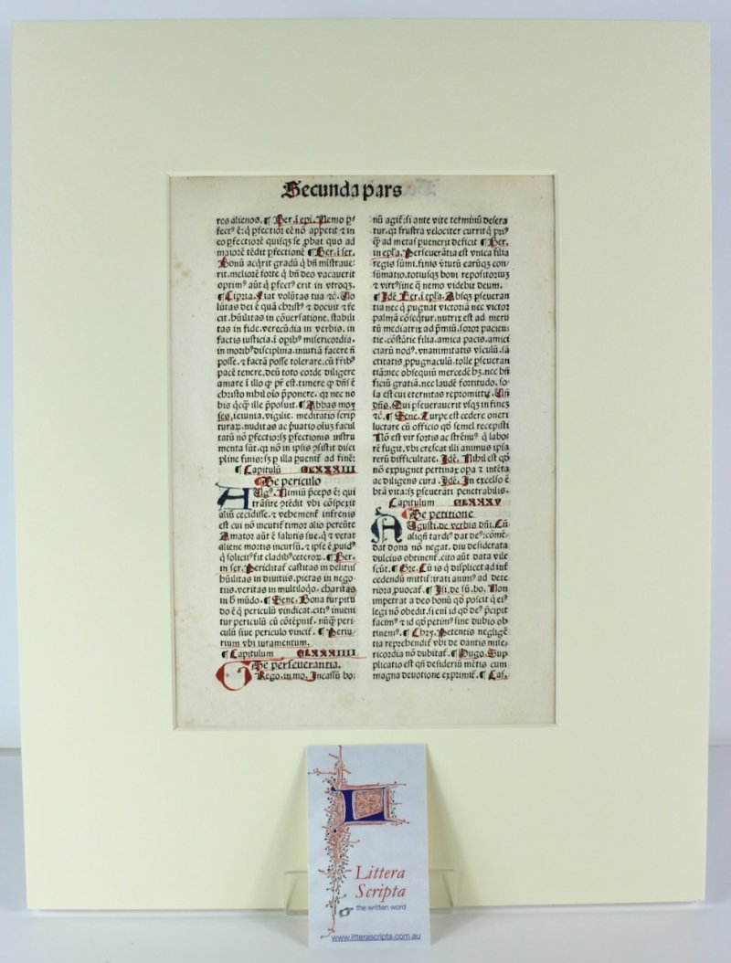 An excellent example of incunable printing & rubrication. 1482, Lumen Animae. - Click Image to Close