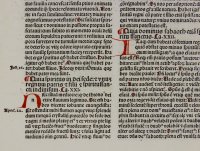The Works of St. Ambrosius. Incunable leaf, 1492. Hand initials.