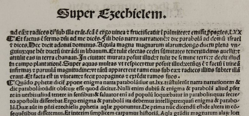 St. Jerome’s biblical commentaries. Incunable leaf, 1498, Venice. - Click Image to Close